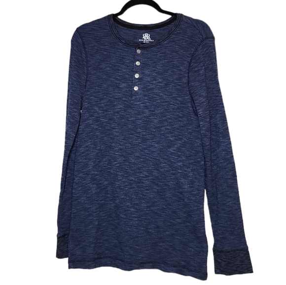 Rock and Republic XL Tall Navy Blue Long Sleeve Henley Shirt - Picture 10 of 15